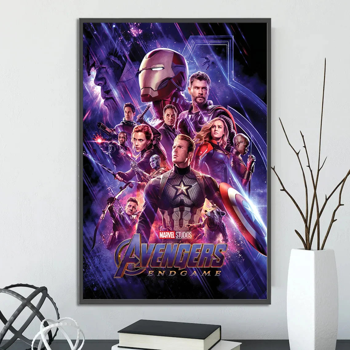 I-Iron Man M-Marvel Movie Poster Self-adhesive Wallpaper Figures Home Decoration Painting Wall T-Thor Art Bedroom Cartoons Decor