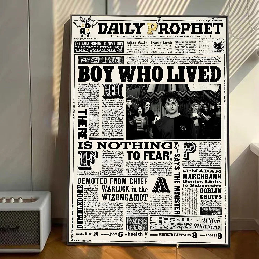 1pc Composite kraft paper H-harry P-potter Poster Self-adhesive Art Waterproof Paper Sticker Coffee House Bar Room Wall Decor