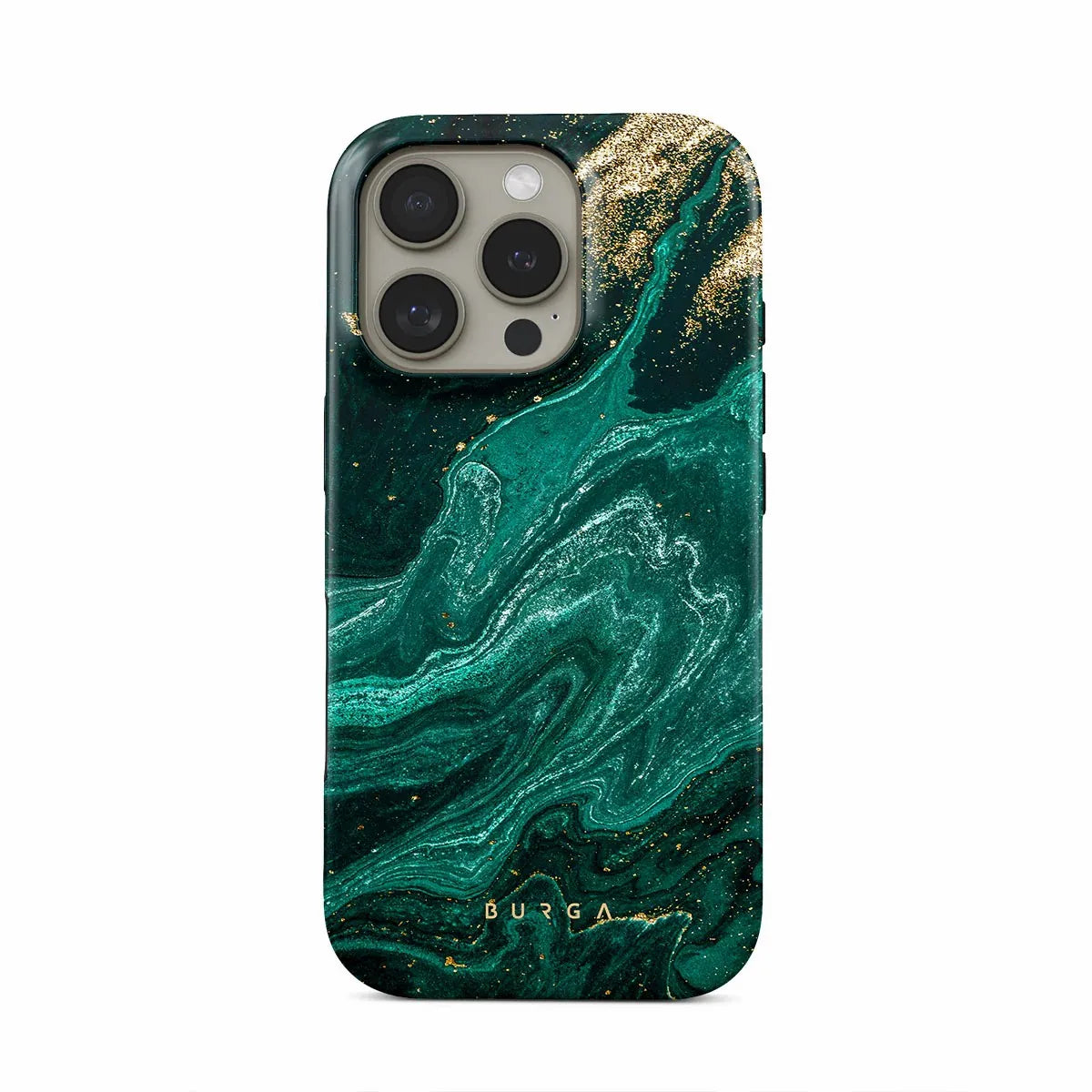 Gilded Green BURGA Phone Case for iPhone 16 15 14 13 12 11 X XS XR XSMAX 7 8 Pro Max Plus Luxury Double-layer Back Cover