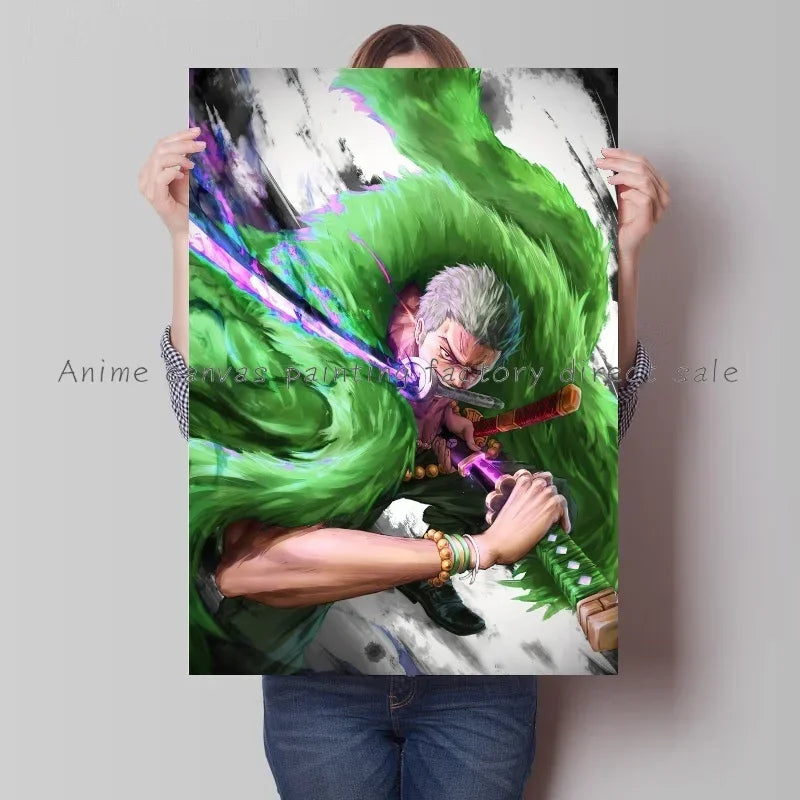 Japan Bandai Retro Anime Surrounding One Piece Luffy Art Canvas Painting Posters Print Mural Home Wall Aesthetic Room Decor
