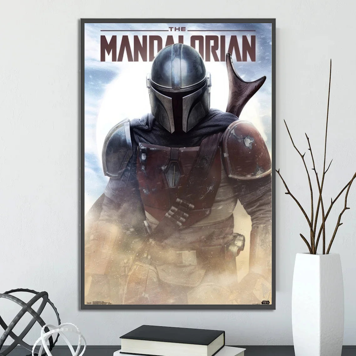 Star Wars Mandalorian Self-adhesive Poster Figures Home Decoration Painting Wall Art Computer Room Decor Kid Gift Yoda Wallpaper