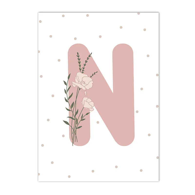 Pink Heart Nursery Poster Sun Daisy Butterfly Rainbow Wall Art Canvas Painting Personalized Name Print Pictures Girl Room Decor