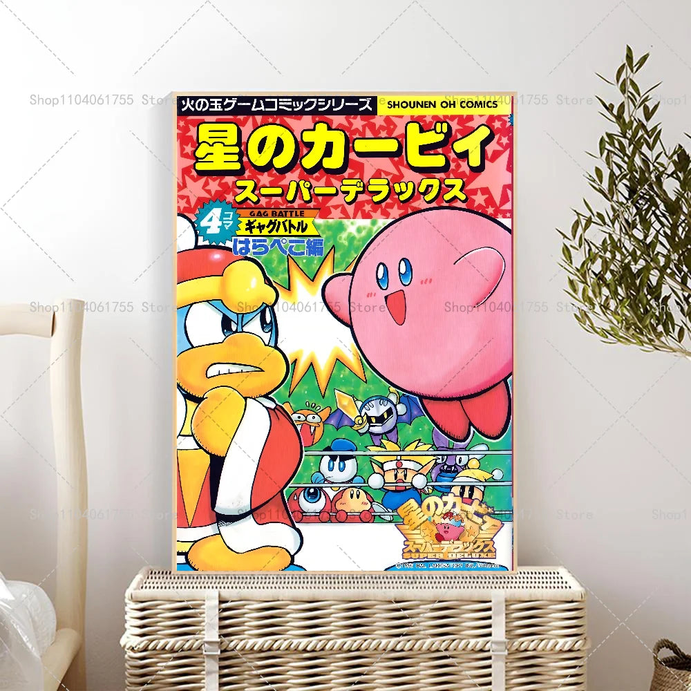 1PC Cartoon Cute K-Kirby Poster Self-adhesive Art Waterproof Paper Sticker Coffee House Bar Room Wall Decor