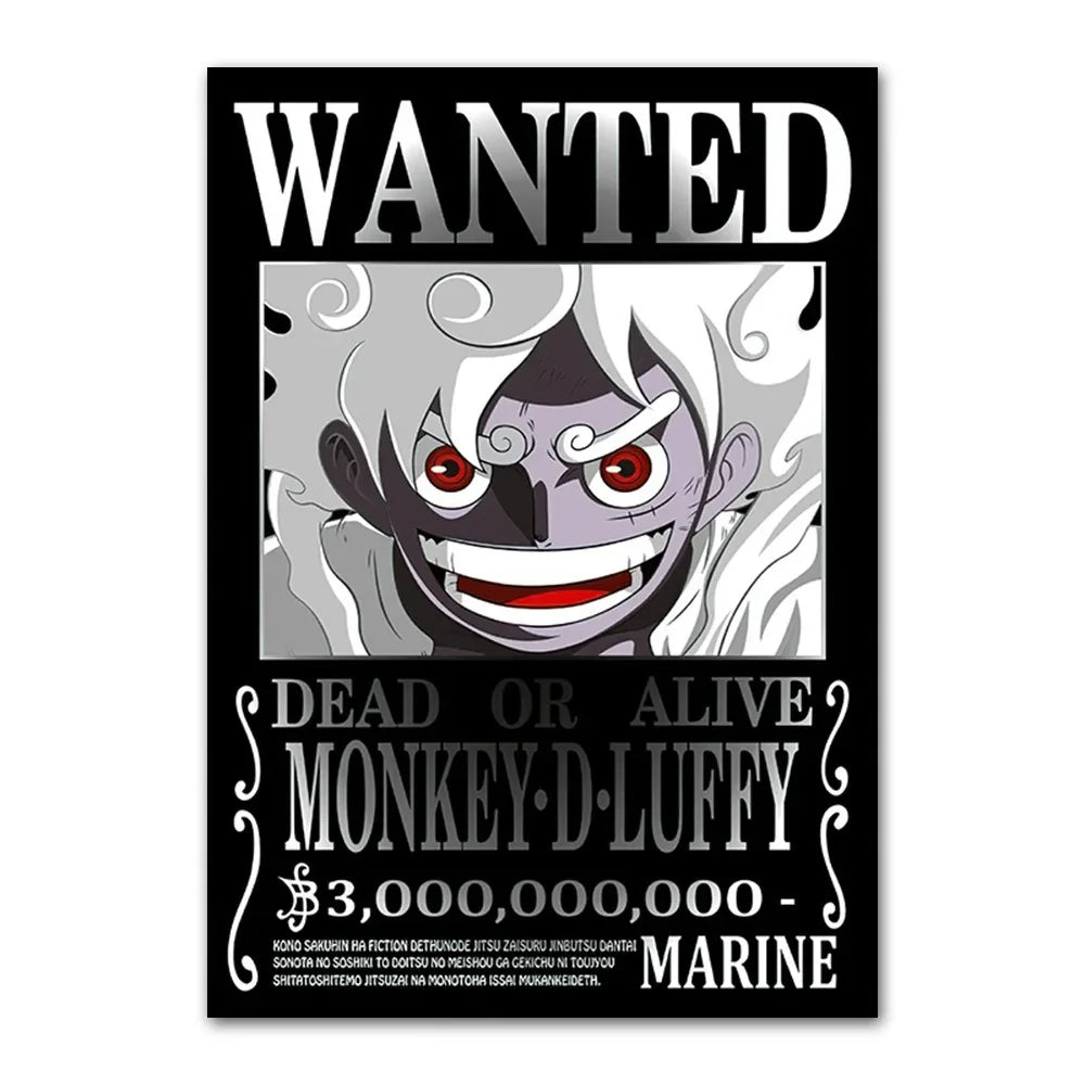One Piece canvas Wanter Canvas Poster Anime Luffy Ace Chopper Zoro Wall Sticker office Home Sticker Paintings For Kids Gifts