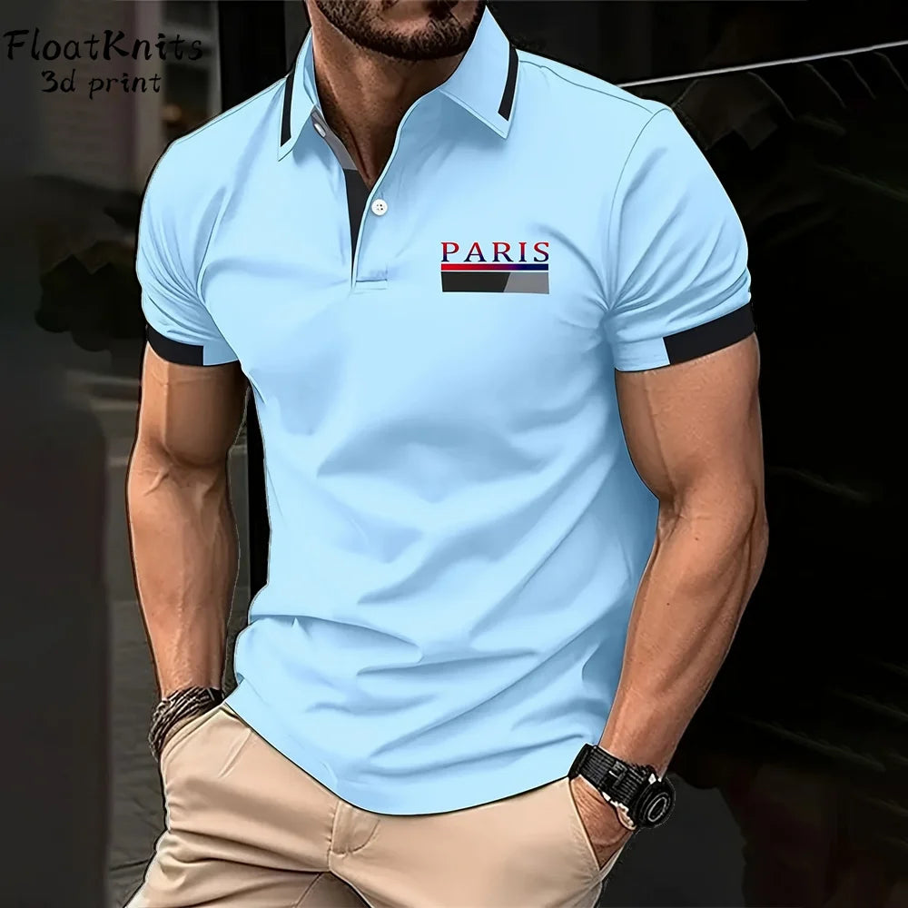 Summer Simple Men's Clothing Business Short Sleeved T-Shirt for Men Fashion Lapel Polo Shirt New in Tops & Tees Street Polos Man