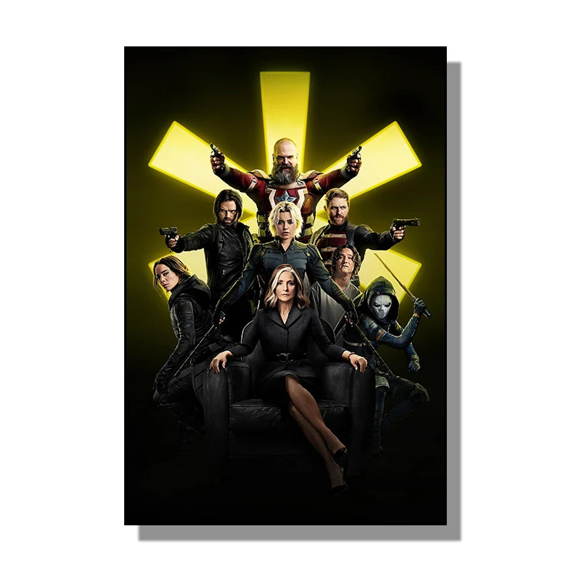 Thunderbolts (2025) Movie Canvas Poster Marvel Superhero Art Mural Home Wall Decoration Gift Frameless