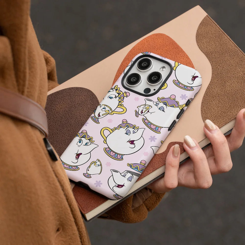 Mrs Potts And Chip Phone Case Phone Case Film shell For iPhone 16 15 14 13 12 11 Pro Max Plus
