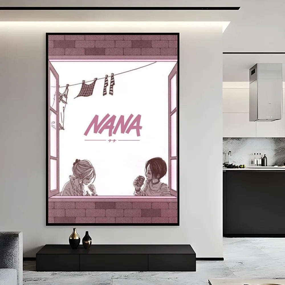 Anime Nana Osaki Line Poster Sticky Wall Art Printing Waterproof Home Living Bed Room Bar Aesthetic Decor