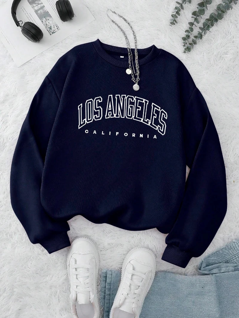 Fashion Woman Sweatshirts New York Brooklyn Letter Prints Pullovers Casual Crewneck Oversize Hoodies Fleece Warm Female Clothes