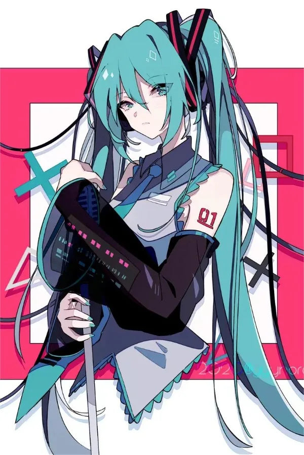 H-Hatsune Anime Miku-Poster Cartoon beautiful girl Anime Canvas Print Poster Poster Wall Art Decoration For Home Room Decoration