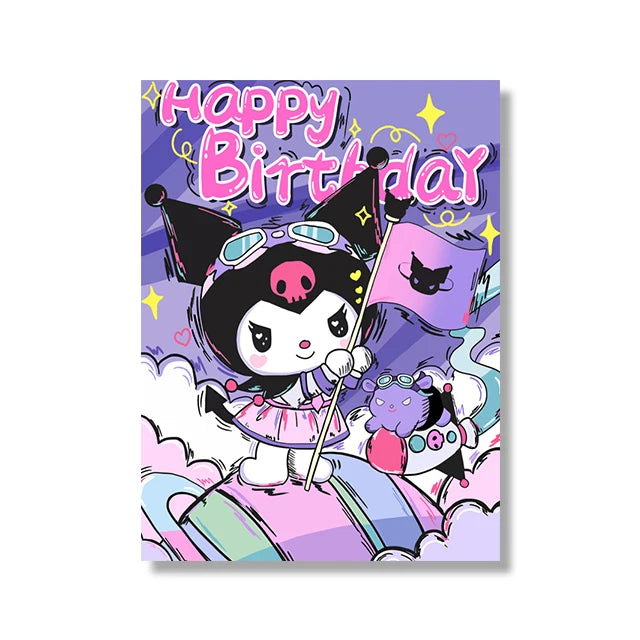 MINISO Cartoon Poster Sanrio Kuromi Hello Kitty Canvas Wall Art Print Mural Home Decoration Birthday Christmas Gift