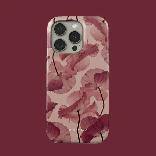 Pink Lotus Leaf BURGA Phone Case for iPhone 16 15 14 13 12 11 X XS XR XSMAX 7 8 Pro Max Plus Luxury Double-layer Back Cover
