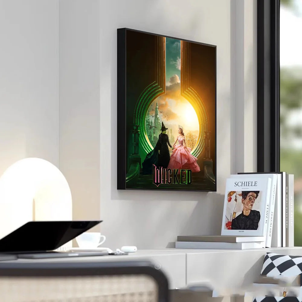 Movie W-Wicked 2024 Poster Poster HD art sticky wall waterproof home living room bedroom bar aesthetic decoration