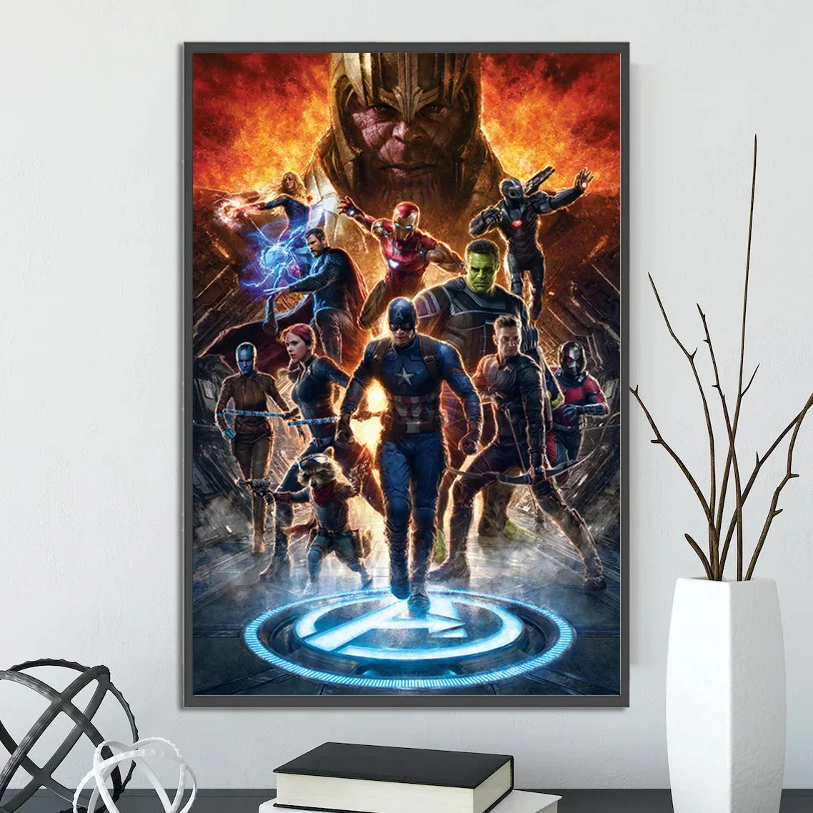I-Iron Man M-Marvel Movie Poster Self-adhesive Wallpaper Figures Home Decoration Painting Wall T-Thor Art Bedroom Cartoons Decor