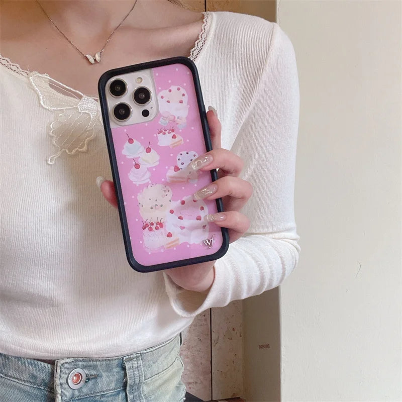 Wildflower 3D Wonderland Rabbit Phone Case for iPhone 16 15 14 13 12 Pro Max Plus 15plus Gemstone WF metal Logo Cover Funda