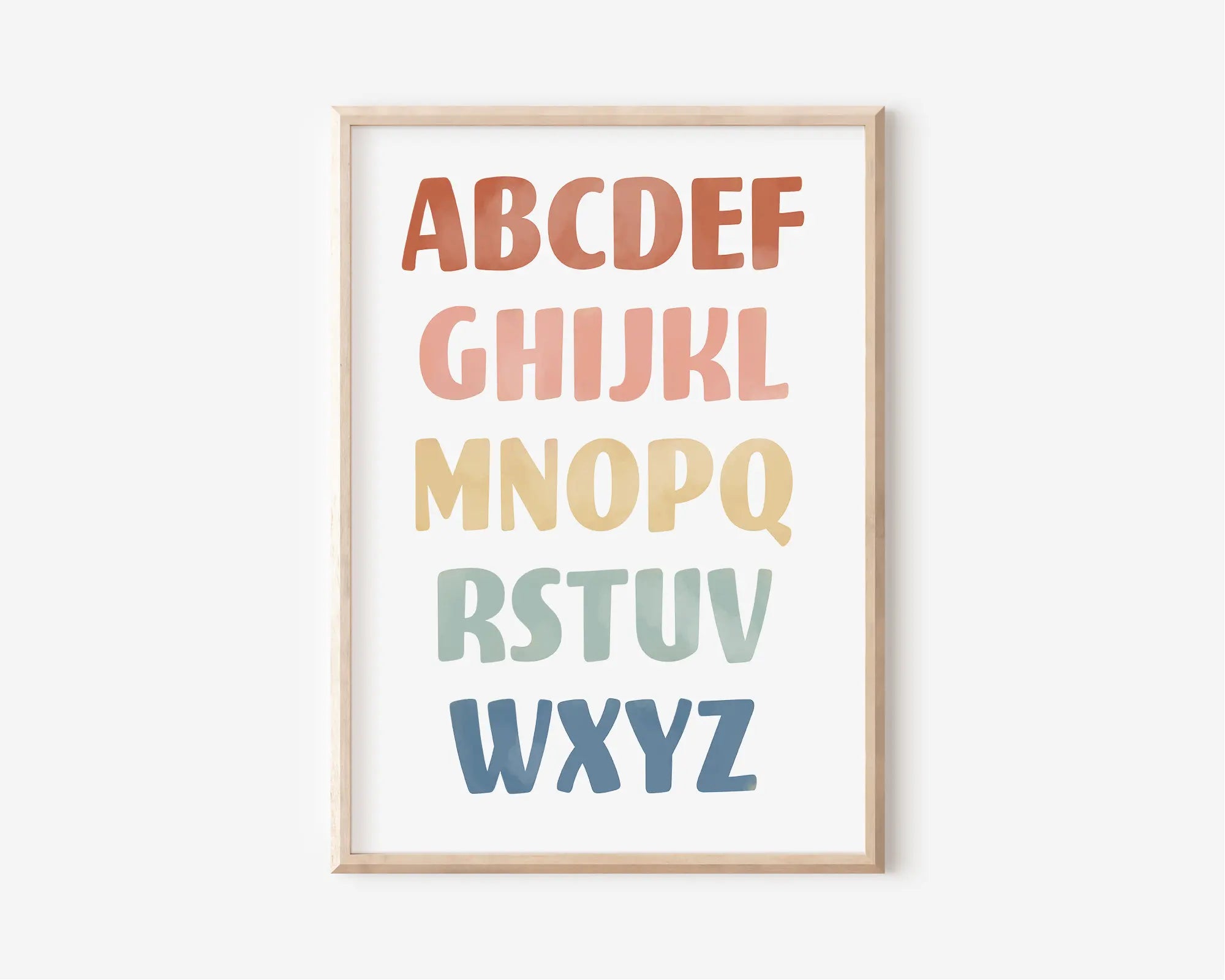 Nordic Retro Alphabet Number Poster And Prints Children's Room Decor Cartoon Animal Plant Tool Wall Art Canvas Painting