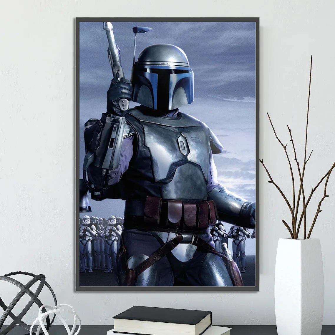 Star Wars Mandalorian Self-adhesive Poster Figures Home Decoration Painting Wall Art Computer Room Decor Kid Gift Yoda Wallpaper