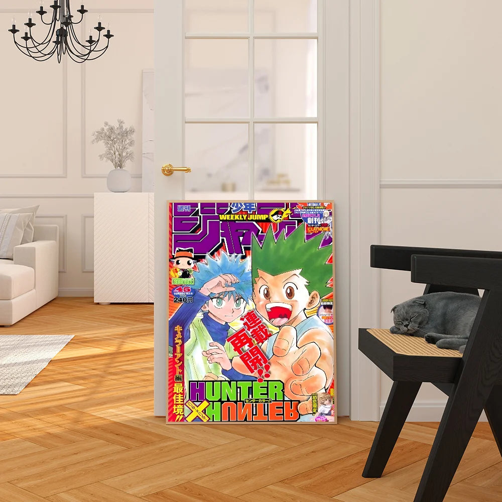 Anime Hunter X Hunter Classic Movie Posters Fancy Wall Sticker for Living Room Bar Decoration Room Wall Decor