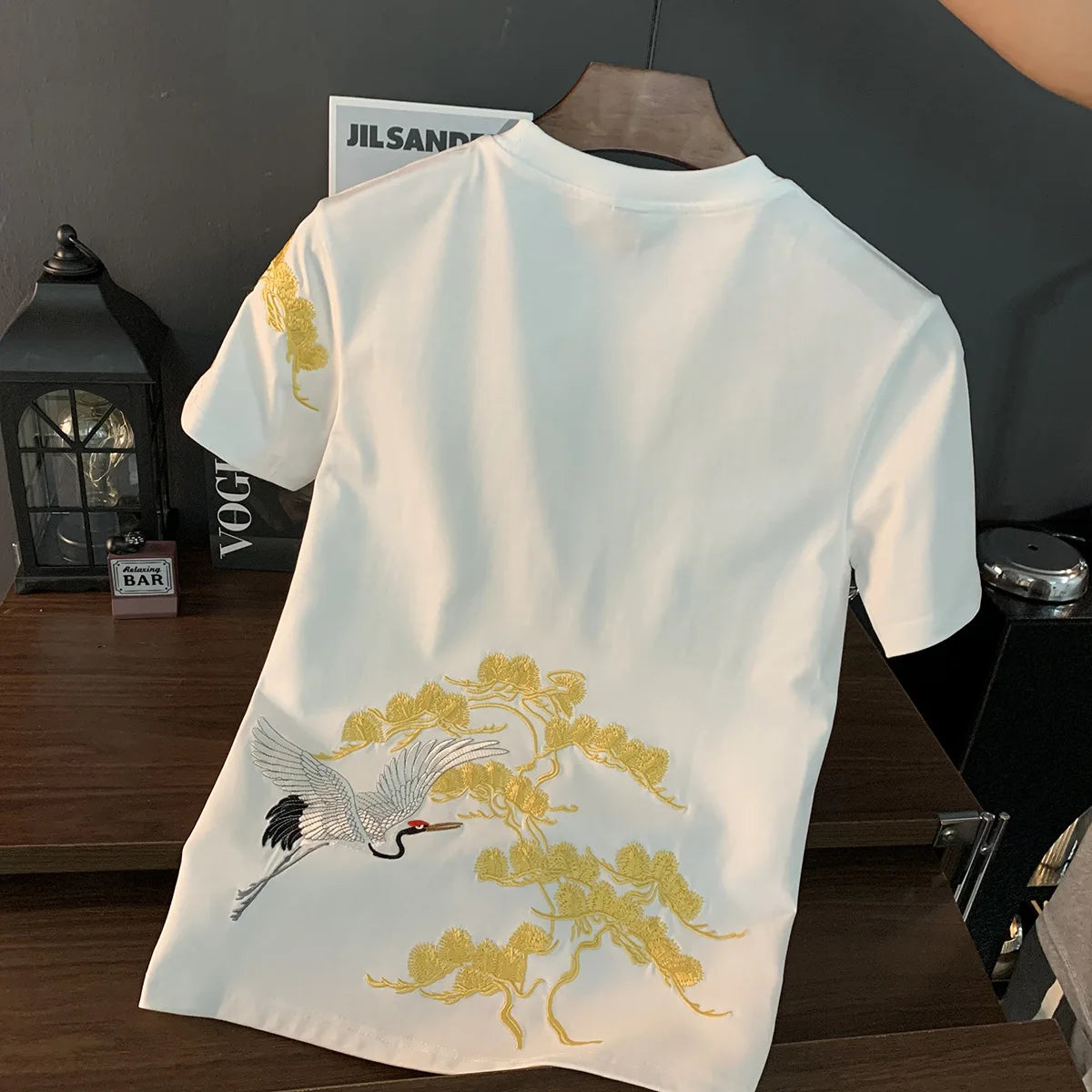 Chinese ethnic style embroidered printed short sleeved T-shirt for men's summer fashion, casual, versatile and trendy top