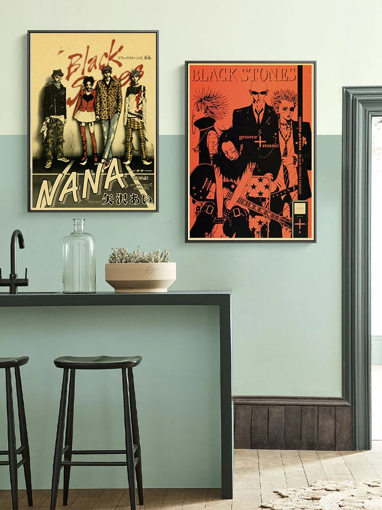 Japan Anime NANA Posters Retro Kraft Paper Sticker Poster 2021 Arrivals Bar Cafe Decor Nostalgia Gift Funny Prints Wall Painting