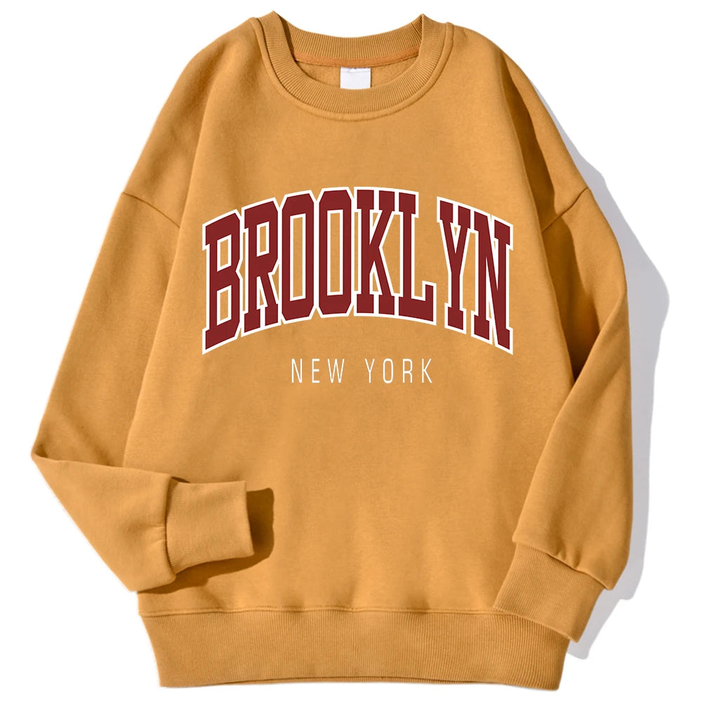 Brooklyn New Work Printed Hoodies Women Cotton Colorful Clothes Basic Trend Hooded Tops Be Durable Harajuku Hoodie Womens