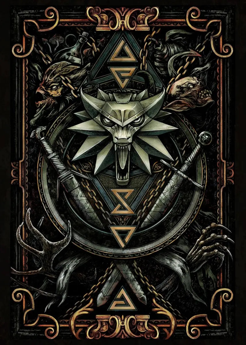 Witch Wolf Swallow G-Gwent Characters Movie Poster Canvas Painting Posters and Prints Wall Pictures For Living Room Home Decor