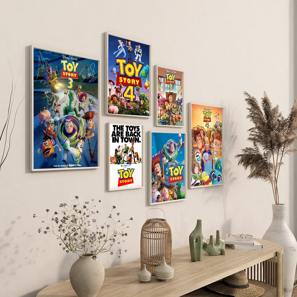 T-Toy S-Story Anime Posters Sticky Waterproof Paper Sticker Coffee House Bar Kawaii Room Decor