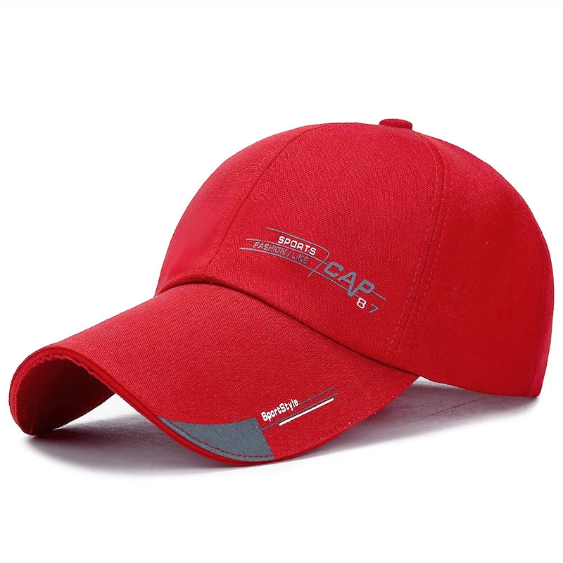 2024 Sports Baseball Cap Summer Long Visor Brim Shade Sun Hats Mens Snapback Hats Peaked Cap Outdoor Baseball Cap Bone Gorras