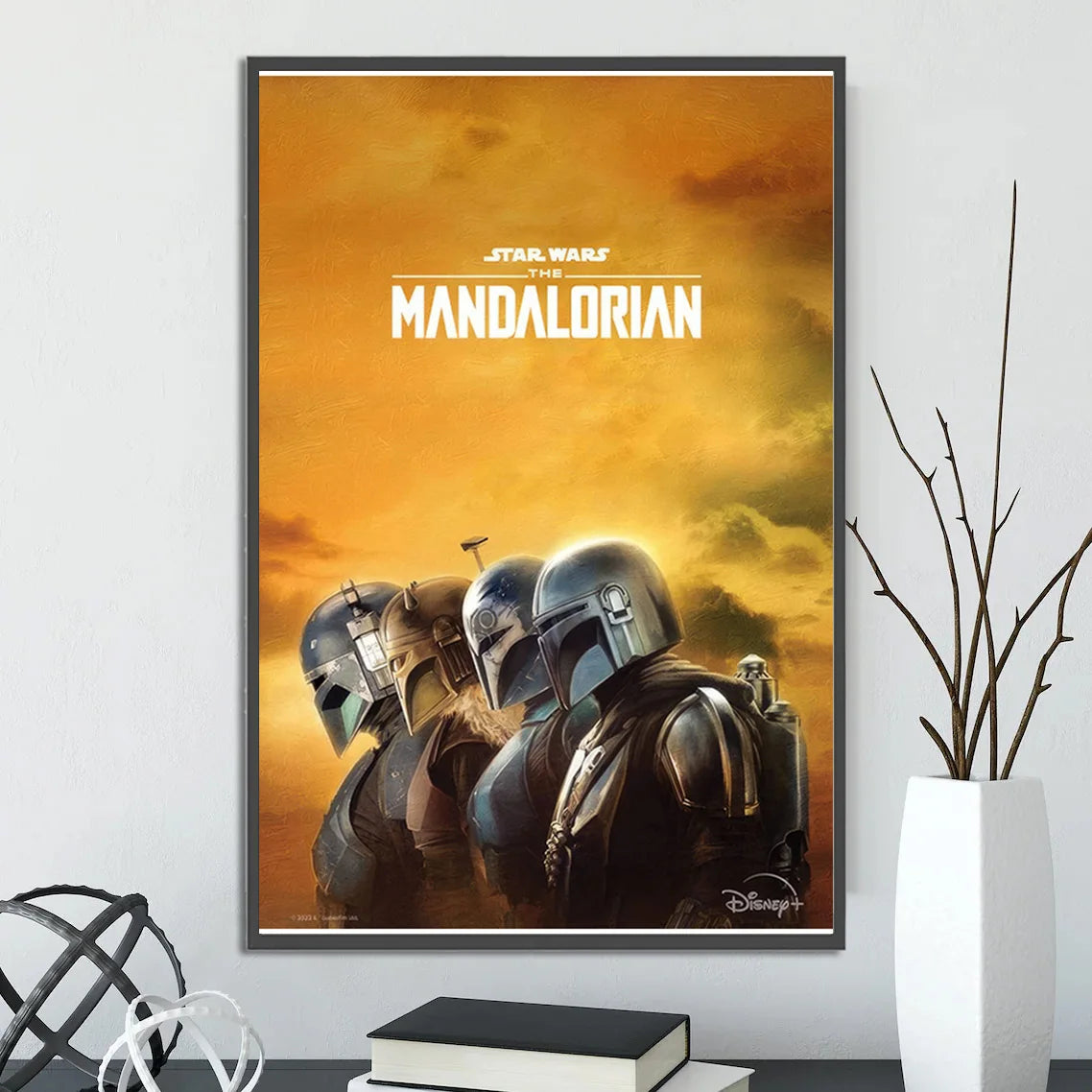 Star Wars Mandalorian Self-adhesive Poster Figures Home Decoration Painting Wall Art Computer Room Decor Kid Gift Yoda Wallpaper