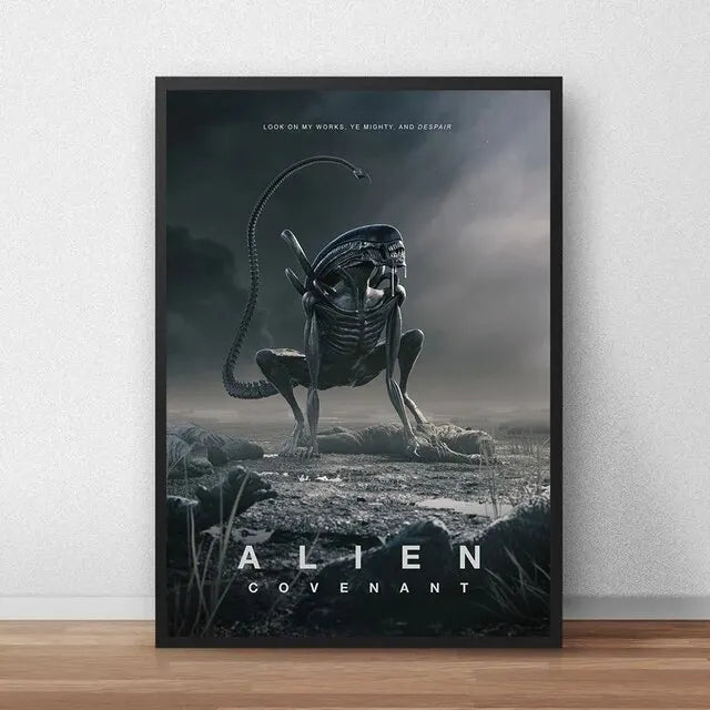 Classic Sci-Fi Alien Movie Poster, Retro Style Canvas Painting, Astronaut Space Print, Ideal Wall Art for Home Room Decoration