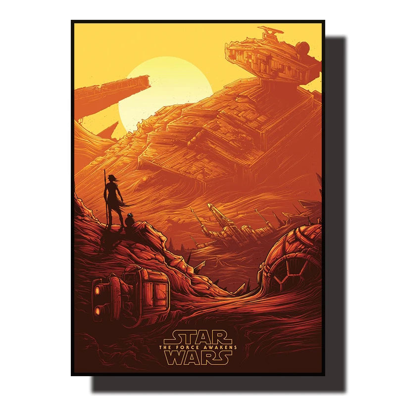 Star Wars Canvas Decorative Painting Movie Art Mural Retro Poster Modern Home Wall Decoration Gift and Printing Aesthetic