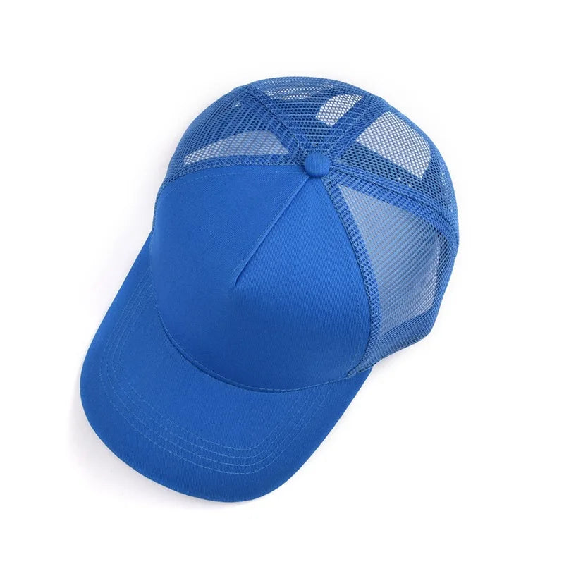 Custom Logo 5 Panel Baseball Cap For Women Men Cotton Embroidery Print Text Trucker Dad Hat Summer Outdoor Casual Mesh Hats