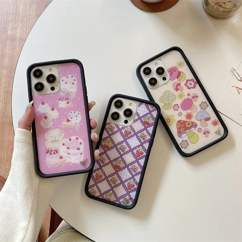Wildflower 3D Wonderland Rabbit Phone Case for iPhone 16 15 14 13 12 Pro Max Plus 15plus Gemstone WF metal Logo Cover Funda