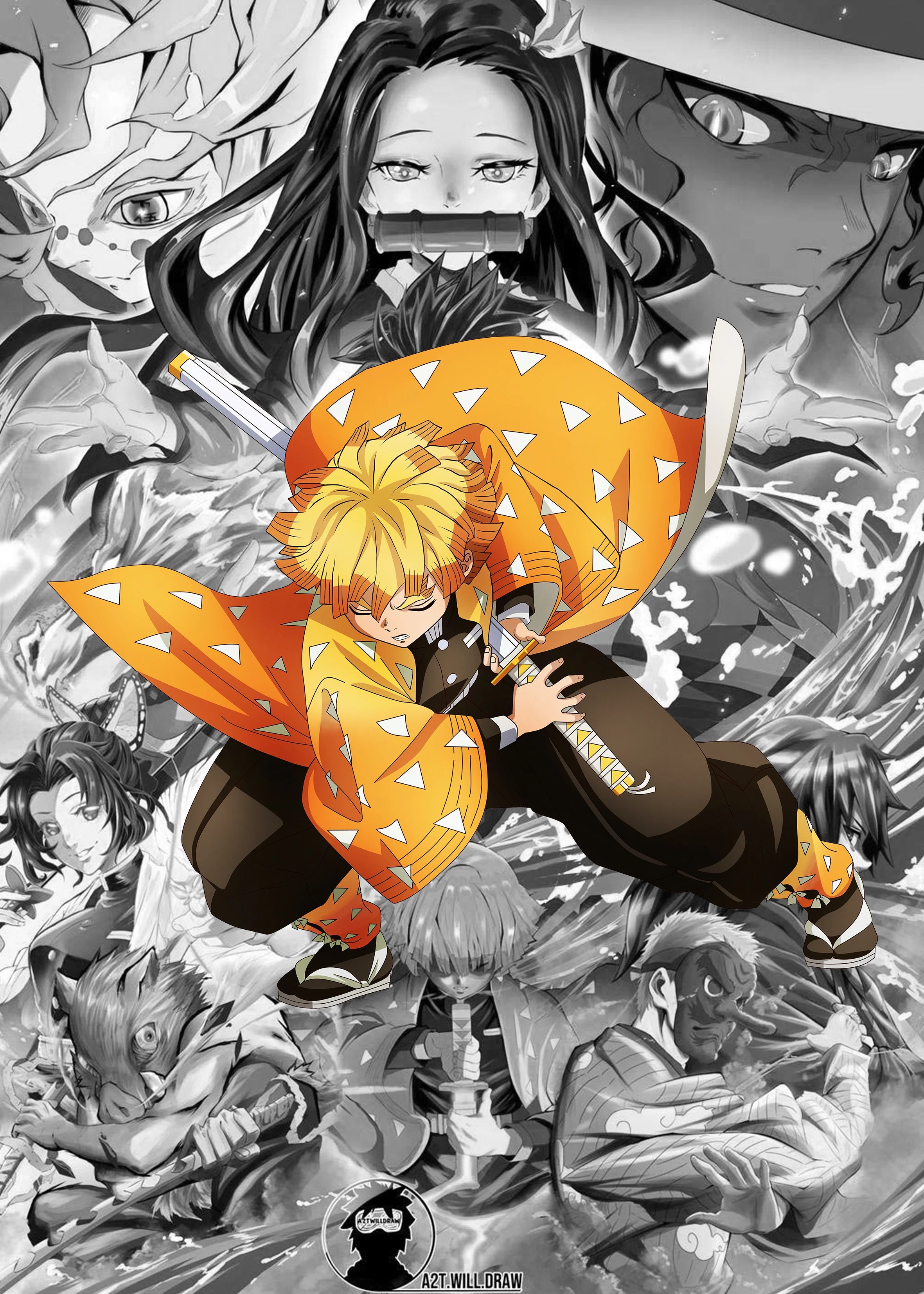 Japan Anime Figure Demon Slayer Picture Art Home Decor Canvas Painting Poster For Living Kids Room Sofa Wall Decoration Posters