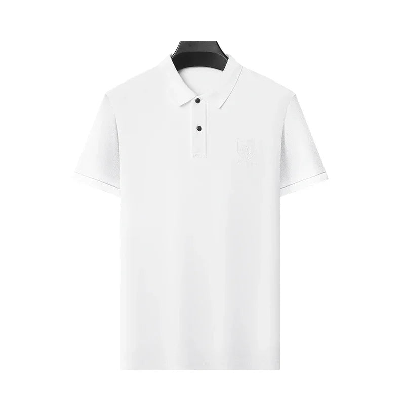 2024 Men's New Embroidered Cotton Business Leisure Short Sleeved POLO Shirt Fashion Short Sleeved Comfortable and Breathable Top