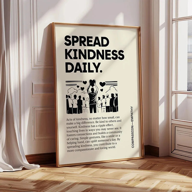 1pc Inspirational Quote Poster Wall Art Motivational Message Unique Gift Idea Poster Minimalistic Home Office Decor