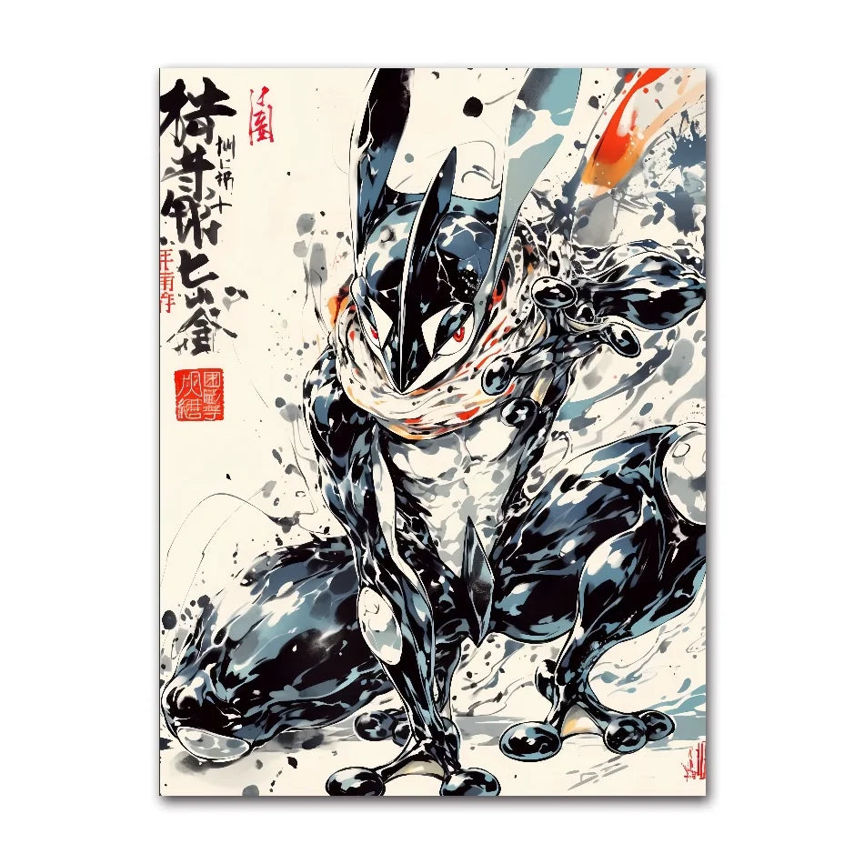 Anime Figures Pokemon Ink Painting Painting Canvas Painting Posters and Prints Wall Art Picture for Living Room Children Gift