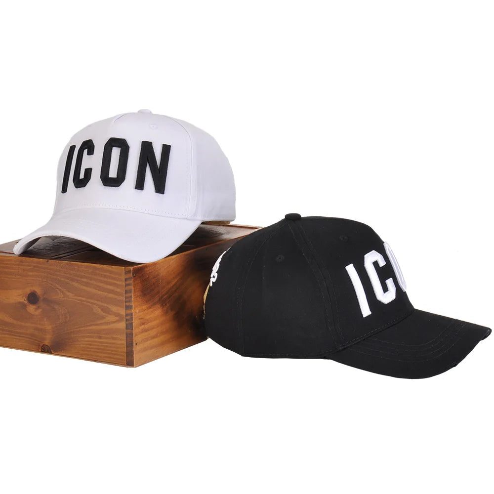 DSQICOND2 Brand 100% Cotton Baseball Caps ICON Letters High Quality Cap Men Women Customer Design Hat Black Cap Dad Hats