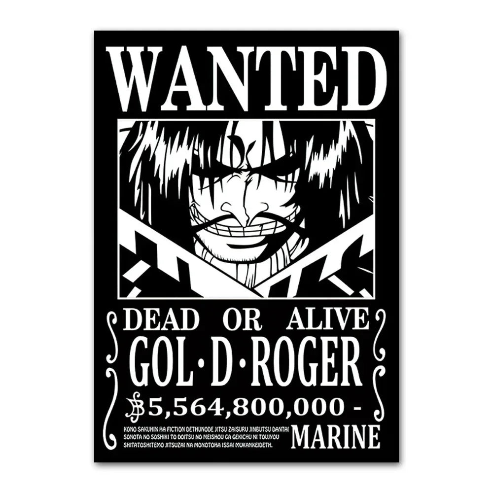 One Piece canvas Wanter Canvas Poster Anime Luffy Ace Chopper Zoro Wall Sticker office Home Sticker Paintings For Kids Gifts