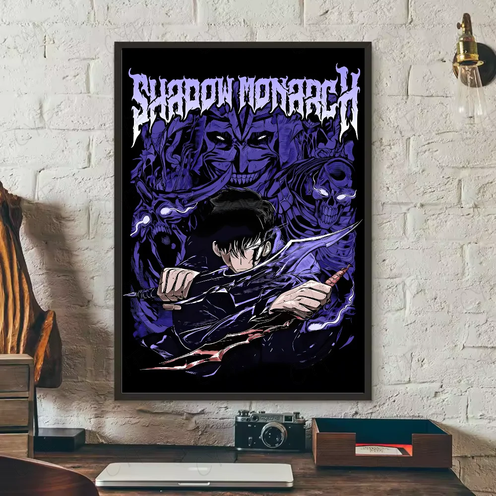 S-Solo Leveling Anime Poster HD art sticky wall waterproof home living room bedroom bar aesthetic decoration