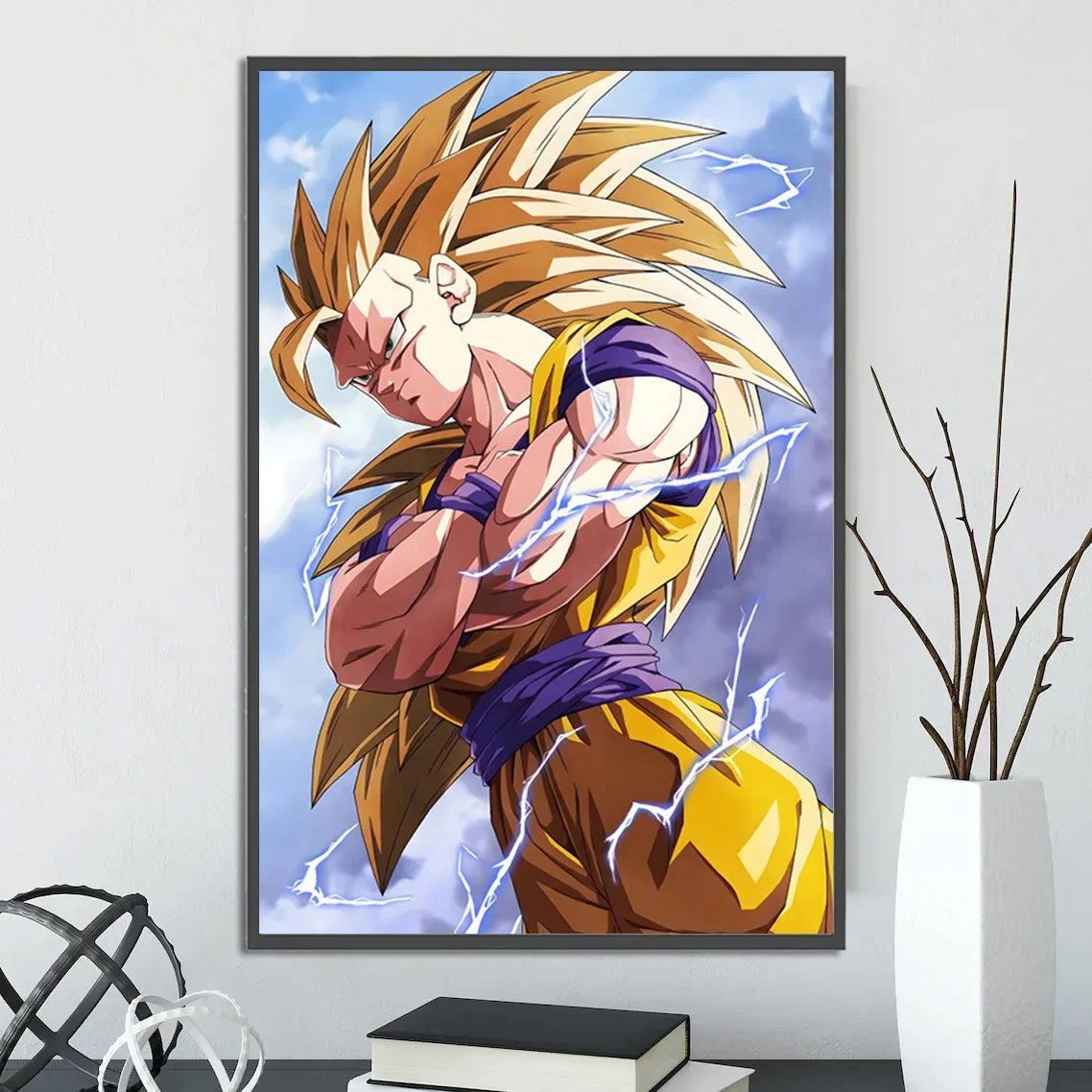 Dragon Ball Self-adhesive Poster Saiyan Goku Anime Wallpapr Figures Home Decoration Painting Pictures Wall Art Birthday Gift