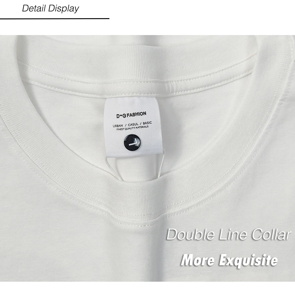 Men's Letter Embroidery Oversized T-Shirt Summer 2025 New Trendy Print Loose Short Sleeved Tee Casual Versatile Tops Clothing