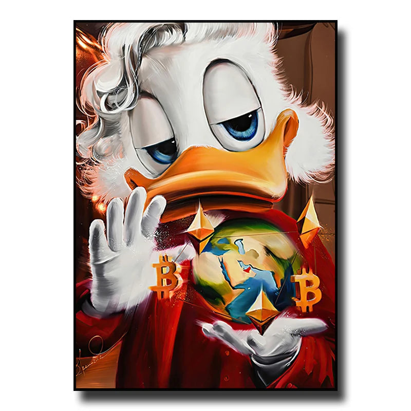 Disney Classic Character Canvas Decorative Painting Donald Duck Cartoon Movie Star Art Poster Modern Home Wall Decoration Mural