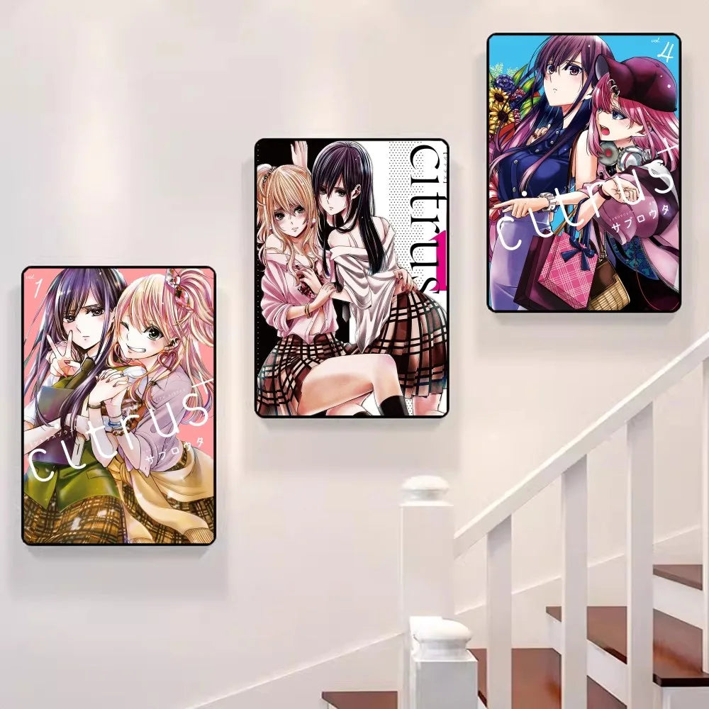 Japanese Anime Citrus Movie Sticky Posters Retro Kraft Paper Sticker DIY Room Bar Art Wall Painting