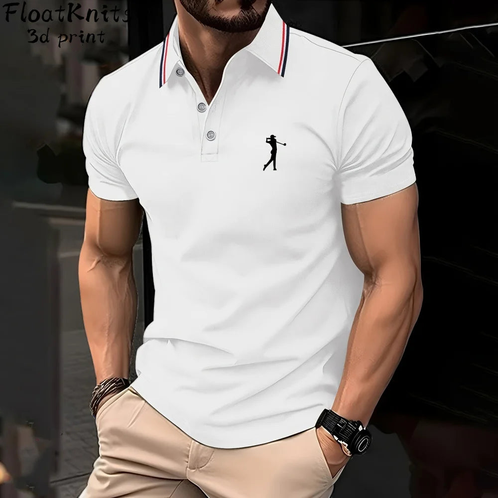 Fashion Minimalist Printed Mens Polo Shirts Short Sleeve Tee Men's Clothing Casual Simple T-Shirts for Men New in Tops & Tees