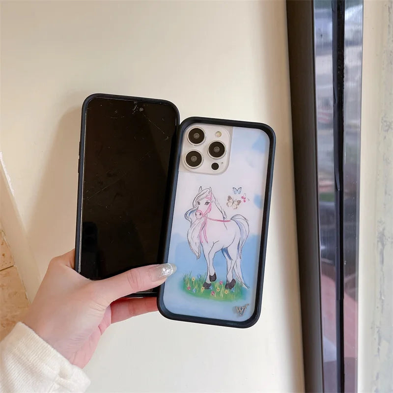 Wildflower 3D Little Angel Devil Phone Case for iPhone 16 15 14 13 12 Pro Max Plus 16pro 15pro WF Fawn Precious Pony Cute Cover