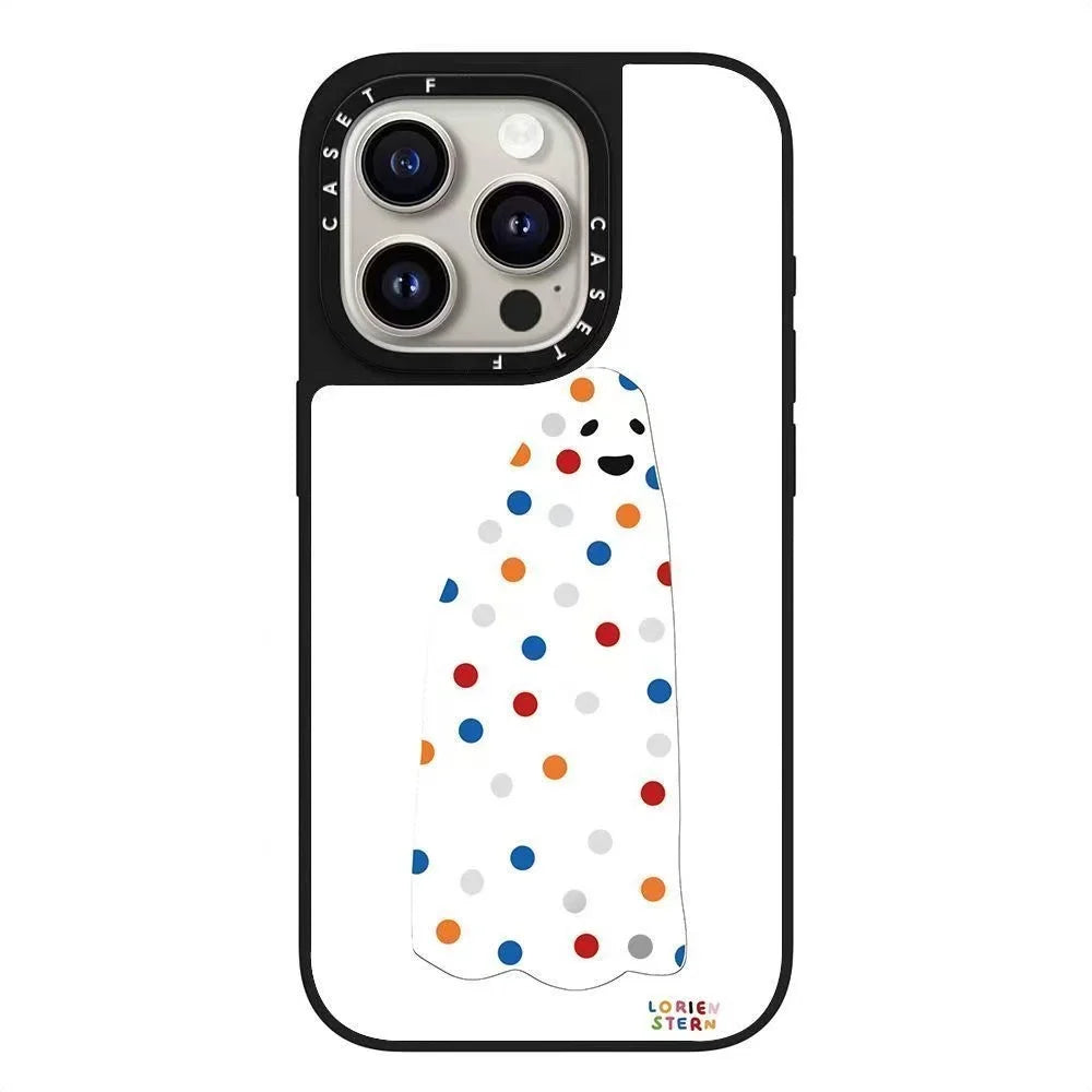 Adorable Happy Dog Apple Clear Mirror New Model Phone Case for 16Pro Max Cute Unique Design Mobile Shell Cover