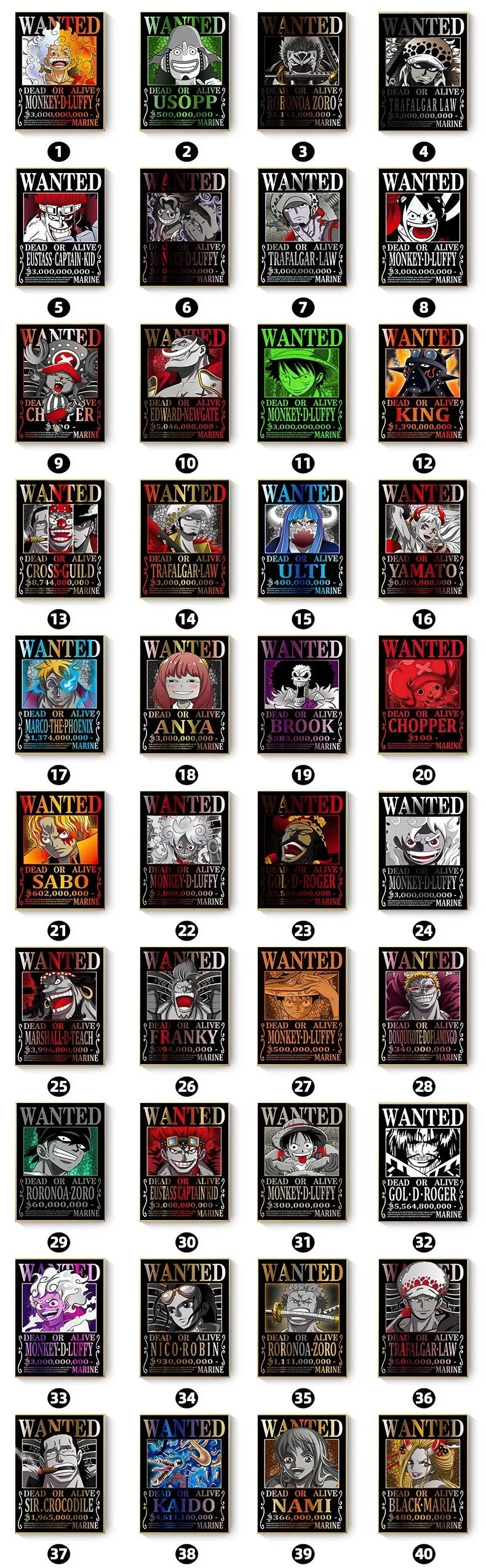 One Piece canvas Wanter Canvas Poster Anime Luffy Ace Chopper Zoro Wall Sticker office Home Sticker Paintings For Kids Gifts