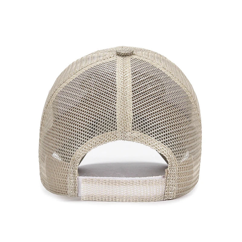 New Fashion Outdoor Sport Baseball Cap Casual Snapback Hats linen mesh fabric embroidery Suitable for spring summer and autumn