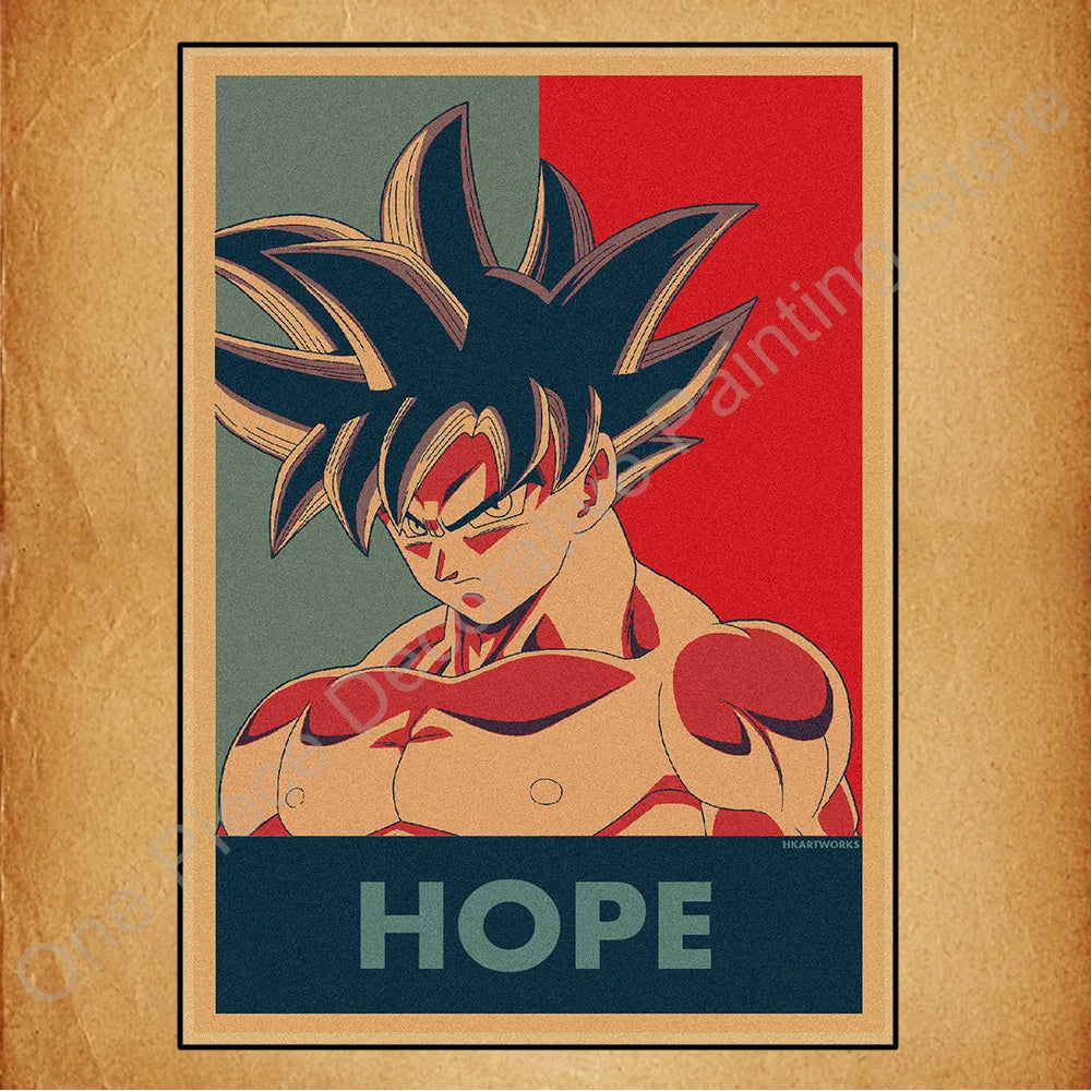 Bandai Classic Anime Retro Dragon Ball HD Poster Goku Gohan Vegeta Piccolo Friza Canvas Painting Print Wall Art Children Gift